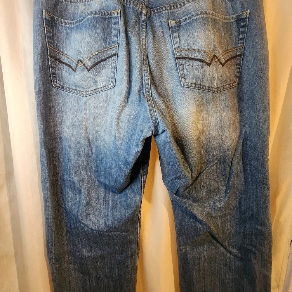 Lucky Brand 181 Jeans Mens 38x27 Blue Relaxed Bootleg light Wash Denim